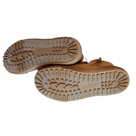 Cat & Jack Footwear Tan Unisex Suede Boots Lace/Zipper Up Size 11 Casual New W/T - Picture 10 of 12